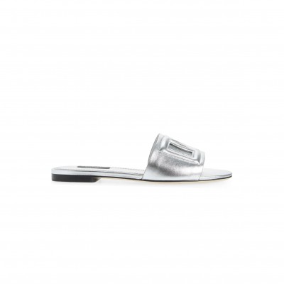 DOLCE GABBANA CALFSKIN SLIDERS WITH DG LOGO CQ0436AY3298I399